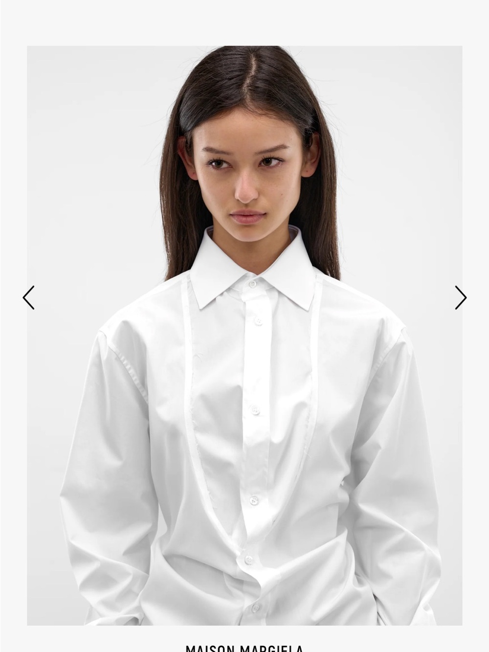 MAISON MARGIELA WHITE V-NECK COLLAR SHIRT - Picture 4 of 9